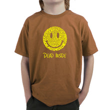 Load image into Gallery viewer, Dead Inside Smile - Boy&#39;s Word Art T-Shirt