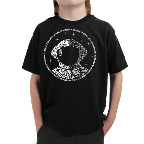 I Need My Space Astronaut - Boy's Word Art T-Shirt