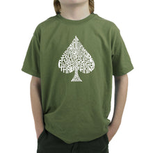 Load image into Gallery viewer, ORDER OF WINNING POKER HANDS - Boy&#39;s Word Art T-Shirt