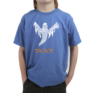 Halloween Ghost - Boy's Word Art T-Shirt