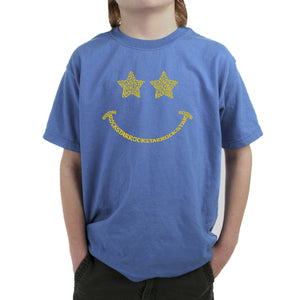 Rockstar Smiley  - Boy's Word Art T-Shirt
