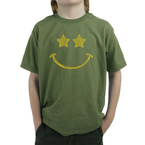 Rockstar Smiley  - Boy's Word Art T-Shirt