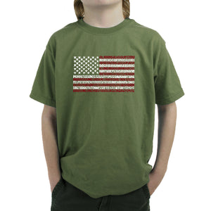 50 States USA Flag  - Boy's Word Art T-Shirt