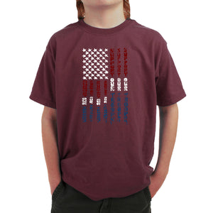 Support our Troops  - Boy's Word Art T-Shirt