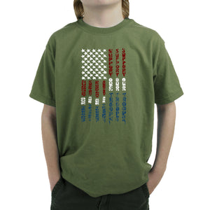 Support our Troops  - Boy's Word Art T-Shirt