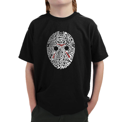 Slasher Movie Villians - Boy's Word Art T-Shirt