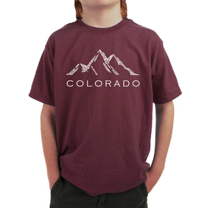 Colorado Ski Towns  - Boy's Word Art T-Shirt