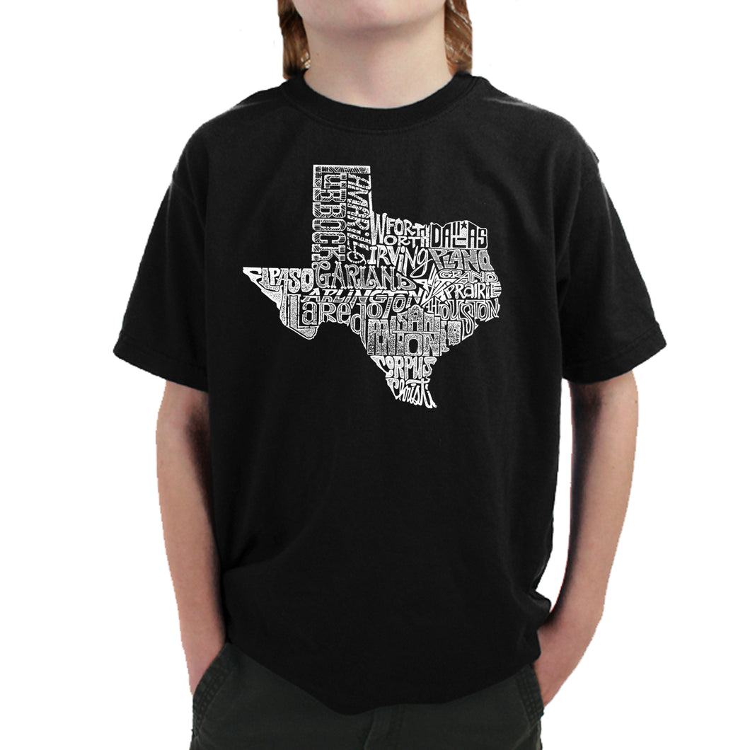 The Great State of Texas - Boy's Word Art T-Shirt