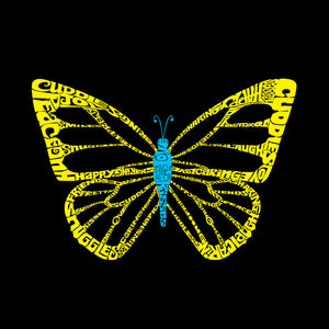 LA Pop Art Girl's Word Art Long Sleeve - Butterfly