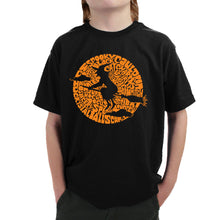 Load image into Gallery viewer, Spooky Witch  - Boy&#39;s Word Art T-Shirt