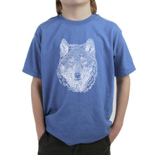 Load image into Gallery viewer, Wolf - Boy&#39;s Word Art T-Shirt