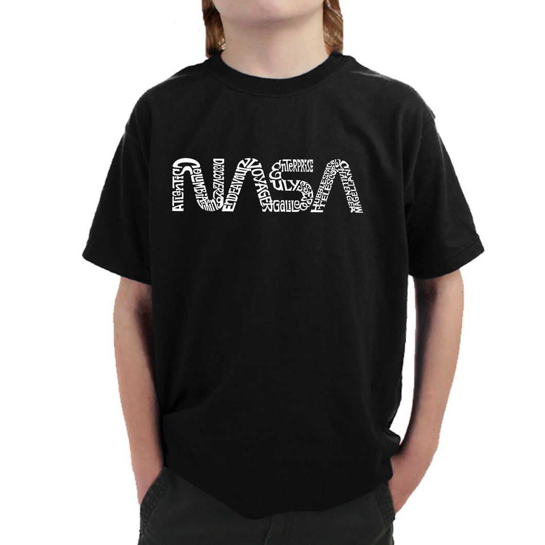 Worm Nasa - Boy's Word Art T-Shirt