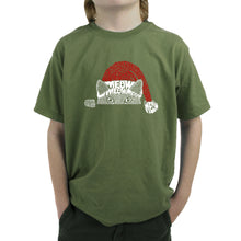 Load image into Gallery viewer, Christmas Peeking Cat - Boy&#39;s Word Art T-Shirt