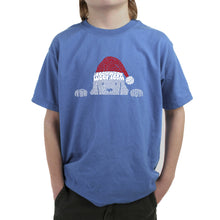 Load image into Gallery viewer, Christmas Peeking Dog - Boy&#39;s Word Art T-Shirt