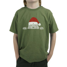 Load image into Gallery viewer, Christmas Peeking Dog - Boy&#39;s Word Art T-Shirt