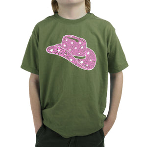 Cowgirl Hat - Boy's Word Art T-Shirt