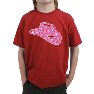 Cowgirl Hat - Boy's Word Art T-Shirt