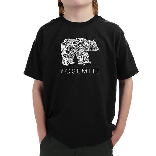 Yosemite Bear - Boy's Word Art T-Shirt
