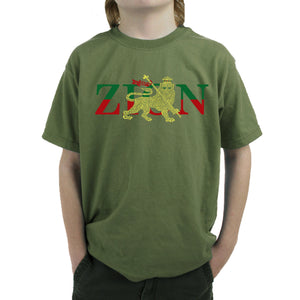 Zion One Love - Boy's Word Art T-Shirt