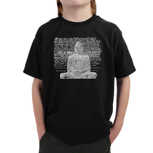 Zen Buddha - Boy's Word Art T-Shirt