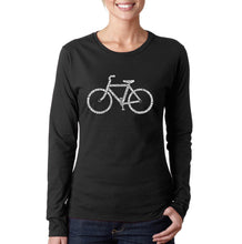Load image into Gallery viewer, SAVE A PLANET, RIDE A BIKE - Women&#39;s Word Art Long Sleeve T-Shirt