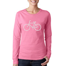 Load image into Gallery viewer, SAVE A PLANET, RIDE A BIKE - Women&#39;s Word Art Long Sleeve T-Shirt