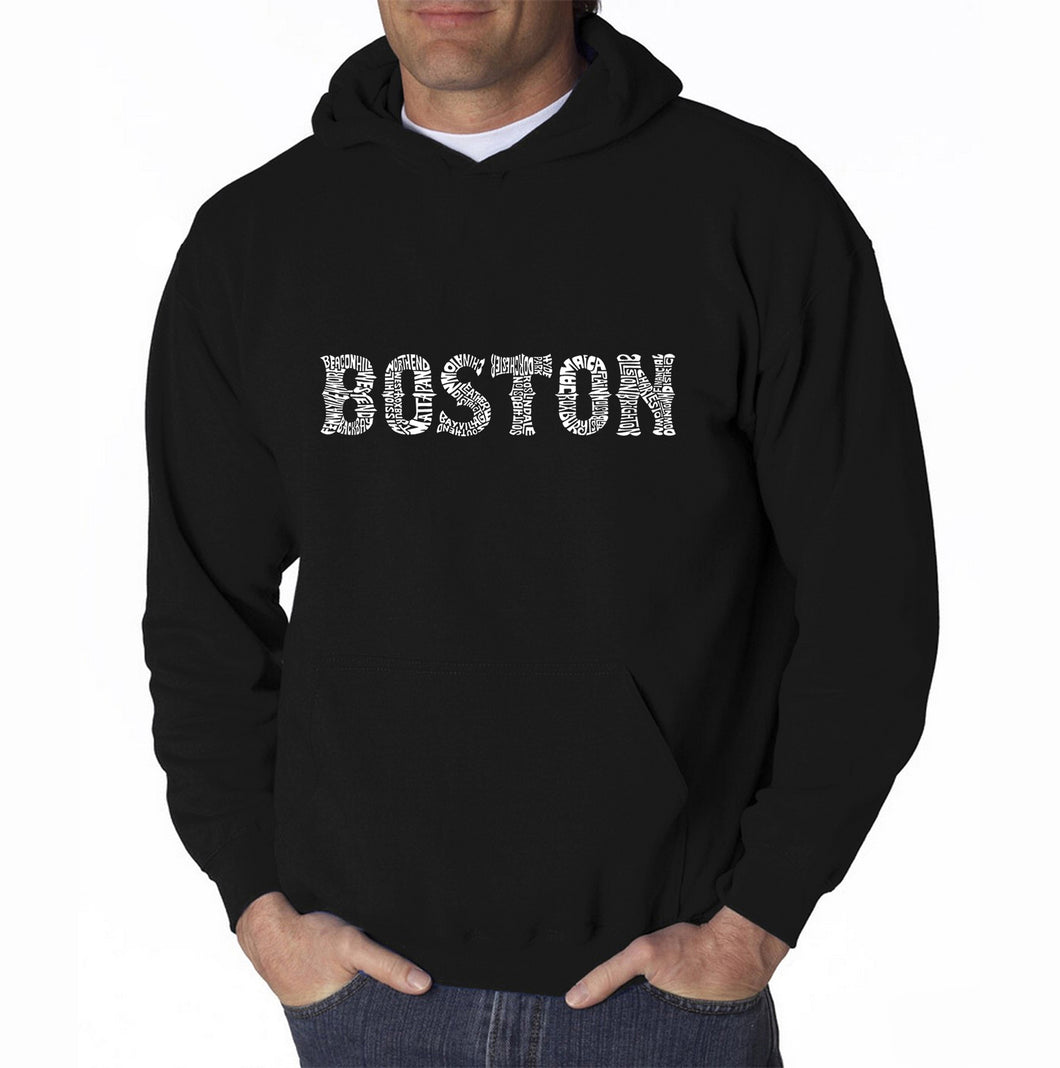 BOSTON NEIGHBORHOODS - Men's Word Art Hooded Sweatshirt