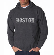 Load image into Gallery viewer, BOSTON NEIGHBORHOODS - Men&#39;s Word Art Hooded Sweatshirt