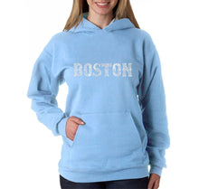 Load image into Gallery viewer, BOSTON NEIGHBORHOODS - Women&#39;s Word Art Hooded Sweatshirt