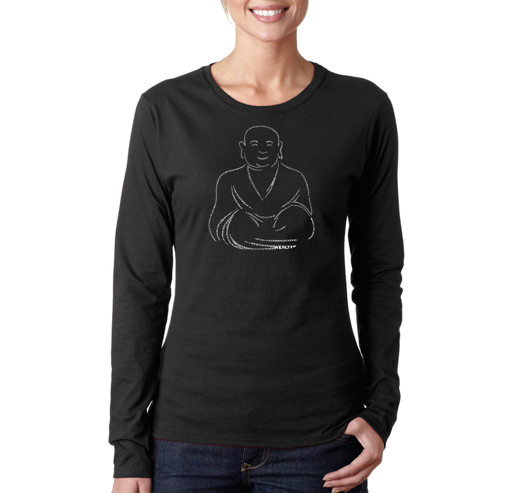 POSITIVE WISHES - Women's Word Art Long Sleeve T-Shirt