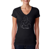 Load image into Gallery viewer, POSITIVE WISHES - Women&#39;s Word Art V-Neck T-Shirt