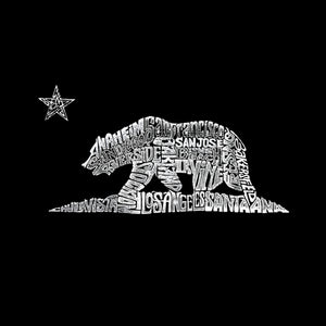 LA Pop Art Women's Dolman Word Art Shirt - California Bear