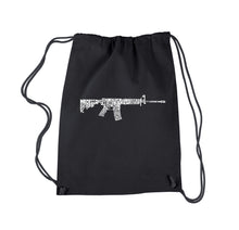 Load image into Gallery viewer, AR15 2nd Amendment Word Art - Drawstring Backpack