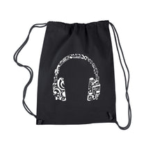 Load image into Gallery viewer, Music Note Headphones - Drawstring Backpack