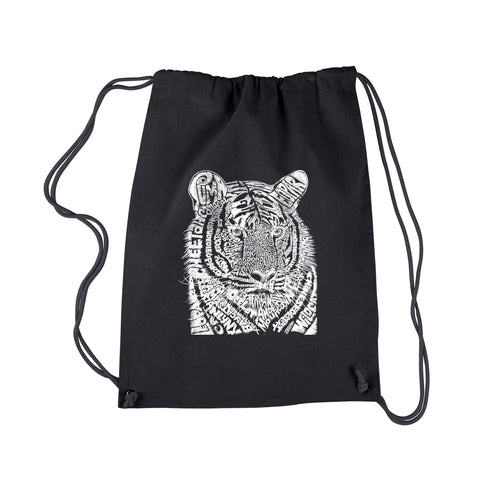 Big Cats -  Drawstring Word Art Backpack