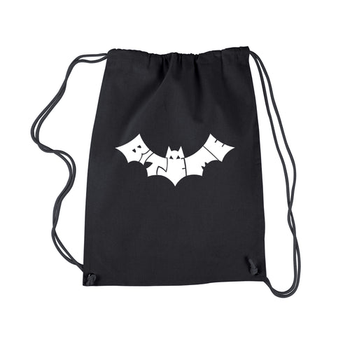 BAT BITE ME - Drawstring Backpack