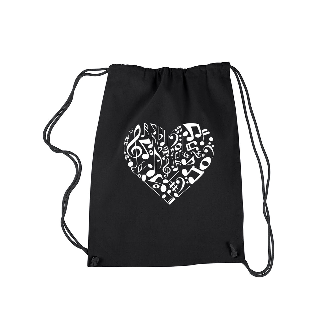 Heart Notes  - Drawstring Backpack