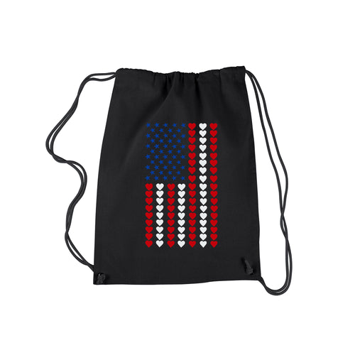 Heart Flag - Drawstring Backpack