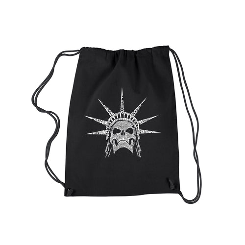 Freedom Skull  - Drawstring Backpack