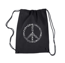 Load image into Gallery viewer, Different Faiths peace sign -  Drawstring Backpack