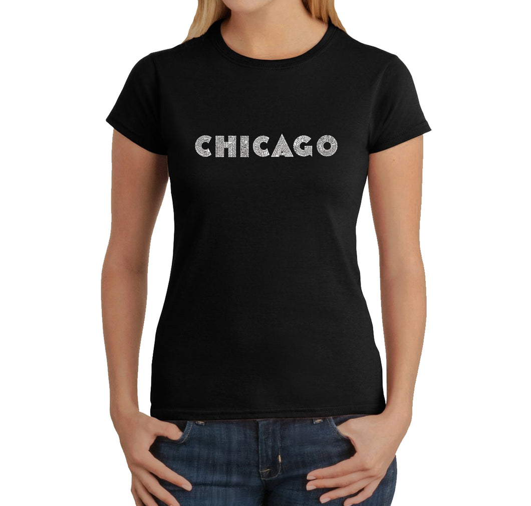 CHICAGO NEIGHBORHOODS - Women's Word Art T-Shirt