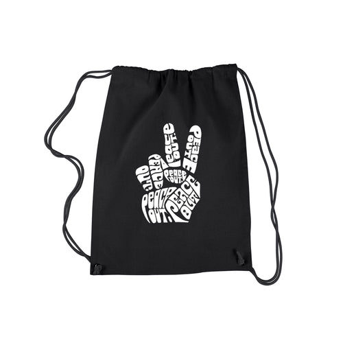 Peace Out  - Drawstring Backpack