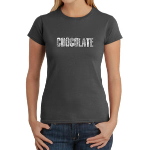 Different foods made with chocolate - Women's Word Art T-Shirt