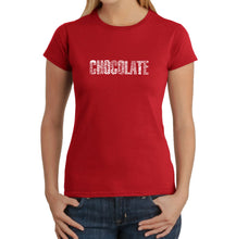 Load image into Gallery viewer, Different foods made with chocolate - Women&#39;s Word Art T-Shirt