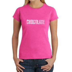 Different foods made with chocolate - Women's Word Art T-Shirt