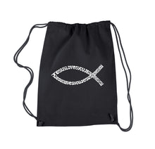 Load image into Gallery viewer, Jesus Loves You - Drawstring Backpack