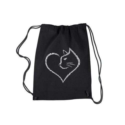 Cat Heart - Drawstring Backpack
