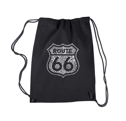 Get Your Kicks on Route 66 - Drawstring Backpack