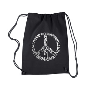 THE WORD PEACE IN 20 LANGUAGES - Drawstring Backpack