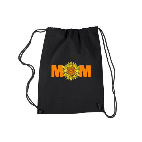 Mom Sunflower  - Drawstring Backpack